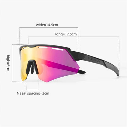 ROCKBROS SP246 Cycling Glasses Outdoor Windproof Eyeglasses Eye Protection Goggles, 4 Lens