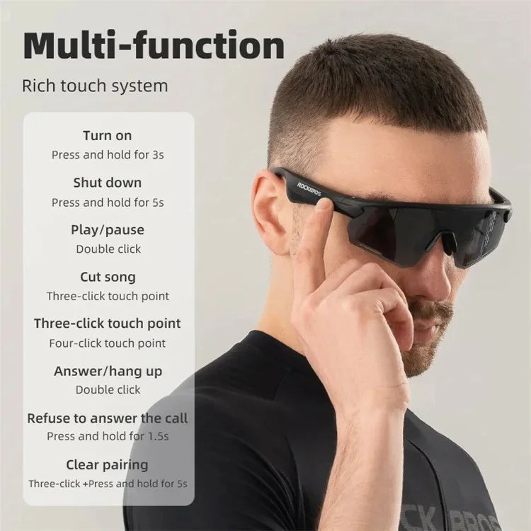 ROCKBROS SP251 Outdoor Cycling Fishing Bluetooth Call Music Eyeglasses Eye Protection Outdoor Glasses