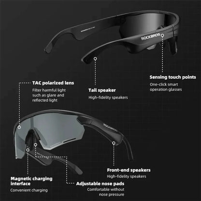 ROCKBROS SP251 Outdoor Cycling Fishing Bluetooth Call Music Eyeglasses Eye Protection Outdoor Glasses