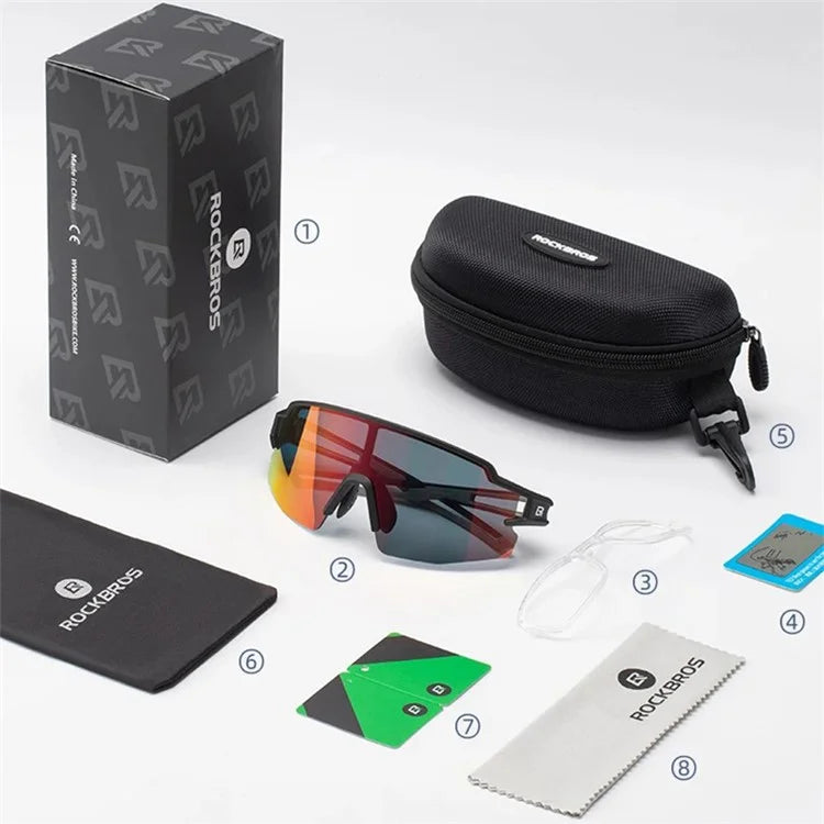 ROCKBROS SP204 Bicycle Glasses UV400 Cycling Glasses Bike Fishing Sunglasses+Photochromic Lens