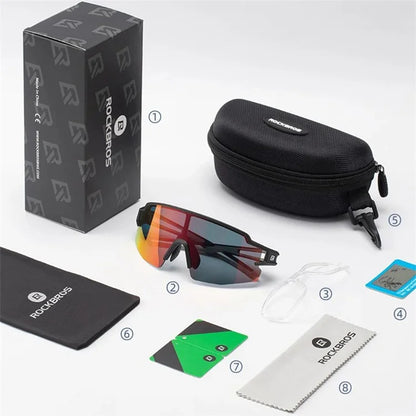 ROCKBROS SP204 Bicycle Glasses UV400 Cycling Glasses Bike Fishing Sunglasses+Photochromic Lens