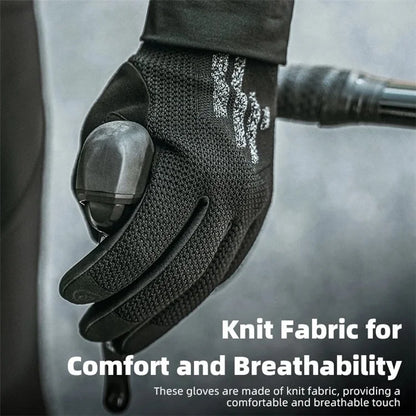 ROCKBROS S338 Men Cycling Gloves Road Bike Touch Screen Full Finger Knitted Mittens