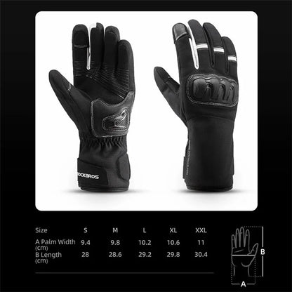ROCKBROS MT023 Motorcycle Gloves Full Finger Touch Screen Men Windproof Mittens