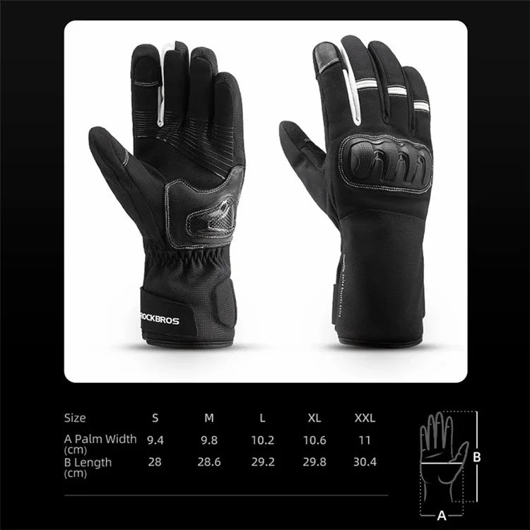 ROCKBROS MT023 Motorcycle Gloves Full Finger Touch Screen Men Windproof Mittens