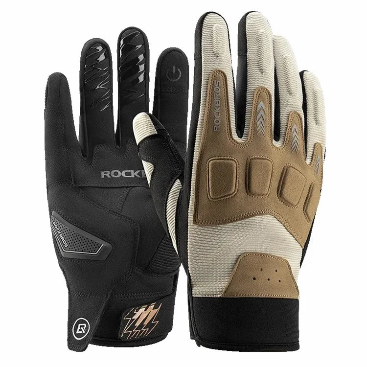 ROCKBROS MT016 1 Pair Outdoor Cycling Protection Gloves Touch Screen Full Finger Gloves