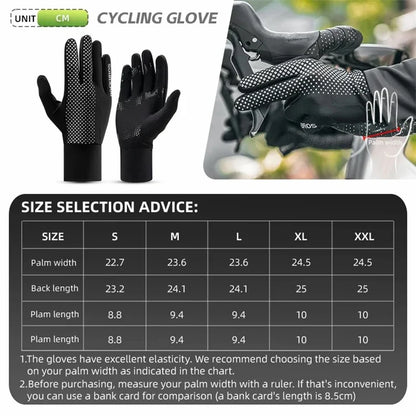 ROCKBROS S343 1 Pair Outdoor Cycling Full Finger Gloves Breathable Anti-skid Touch Screen Gloves