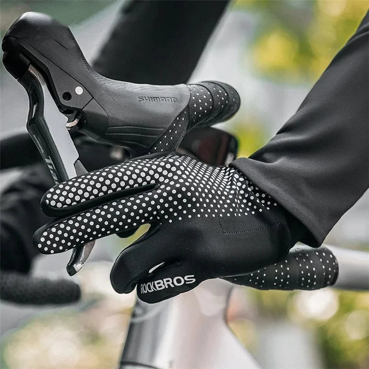 ROCKBROS S343 1 Pair Outdoor Cycling Full Finger Gloves Breathable Anti-skid Touch Screen Gloves