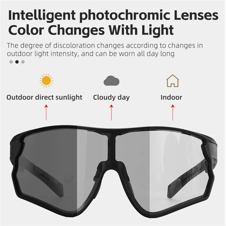 WEST BIKING YP0703161 Photochromic Cycling Sunglasses MTB Road Bike Windproof TR90 Frame Goggles