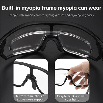 WEST BIKING YP0703161 Photochromic Cycling Sunglasses MTB Road Bike Windproof TR90 Frame Goggles