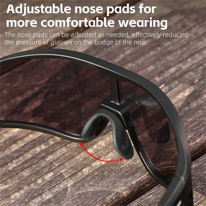 WEST BIKING YP0703161 Photochromic Cycling Sunglasses MTB Road Bike Windproof TR90 Frame Goggles