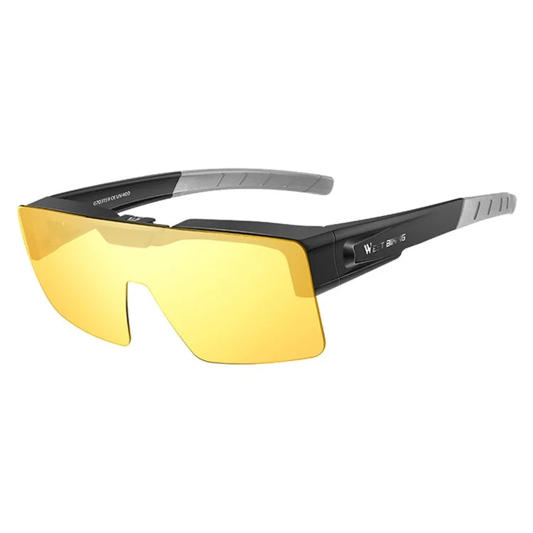 WEST BIKING YP0703159 Night Vision Lens Flip Up Glasses Night Cycling Driving Goggles