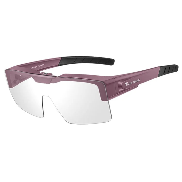 WEST BIKING YP0703158 Clear Photochromic Glasses Cycling Goggles Sunglasses