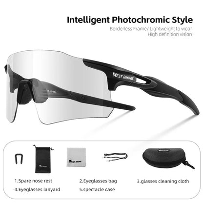 WEST BIKING YP0703156 Photochromic Sunglasses Unisex Outdoor Glasses Cycling Fishing Goggles