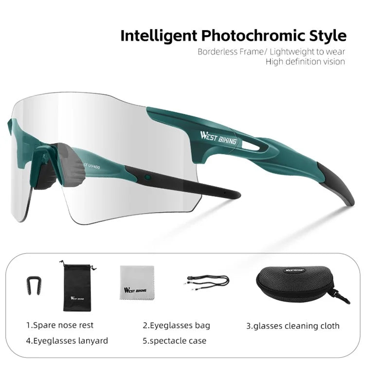 WEST BIKING YP0703156 Photochromic Sunglasses Unisex Outdoor Glasses Cycling Fishing Goggles