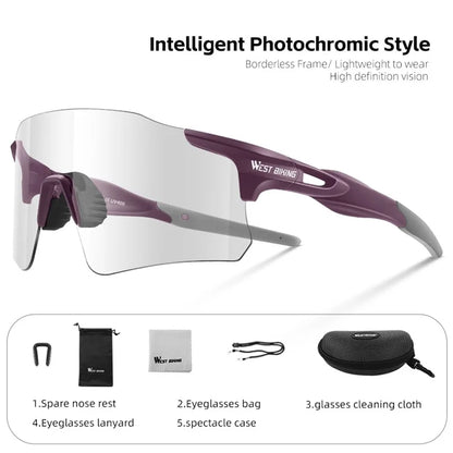 WEST BIKING YP0703156 Photochromic Sunglasses Unisex Outdoor Glasses Cycling Fishing Goggles