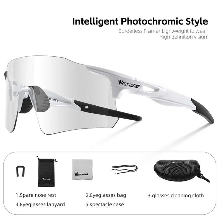 WEST BIKING YP0703156 Photochromic Sunglasses Unisex Outdoor Glasses Cycling Fishing Goggles