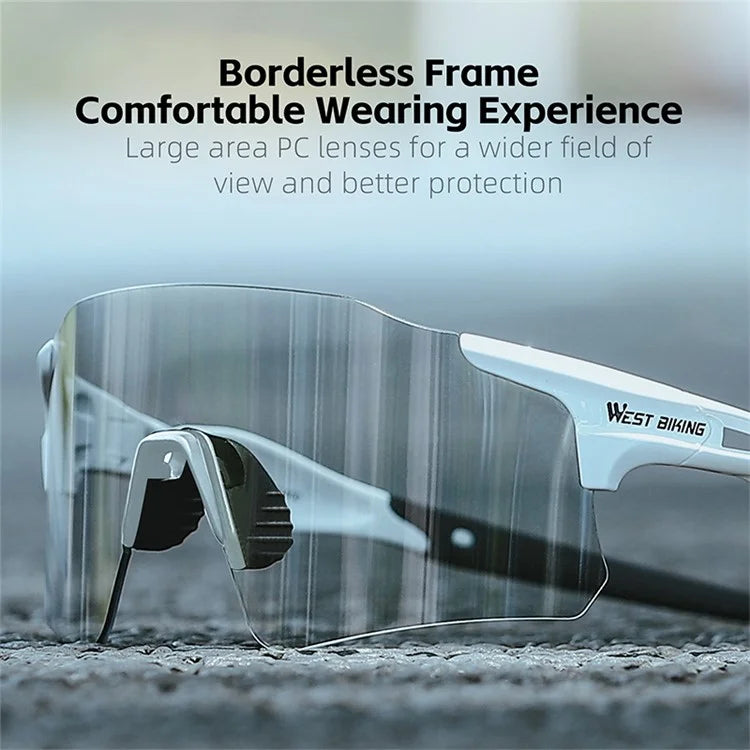 WEST BIKING YP0703155 Frameless Cycling Glasses Lightweight Polarized Sunglasses