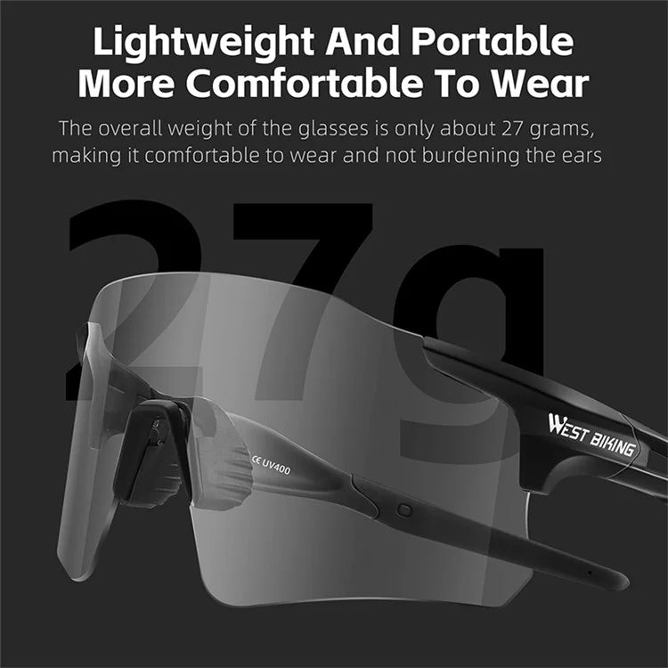 WEST BIKING YP0703155 Frameless Cycling Glasses Lightweight Polarized Sunglasses