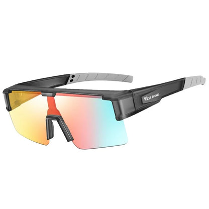 WEST BIKING YP0703150 Polarized Sports Sunglasses for Men Women Cycling Sunglasses with PC Frame  /  Grey