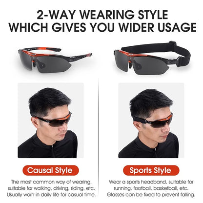 WEST BIKING YP0703142 Polarized Sports Sunglasses Cycling Mountain Bike Sunglasses with 5 Lens
