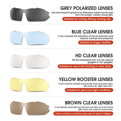 WEST BIKING YP0703142 Polarized Sports Sunglasses Cycling Mountain Bike Sunglasses with 5 Lens