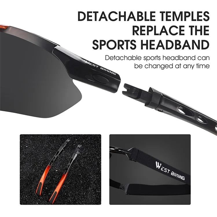 WEST BIKING YP0703142 Polarized Sports Sunglasses Cycling Mountain Bike Sunglasses with 5 Lens