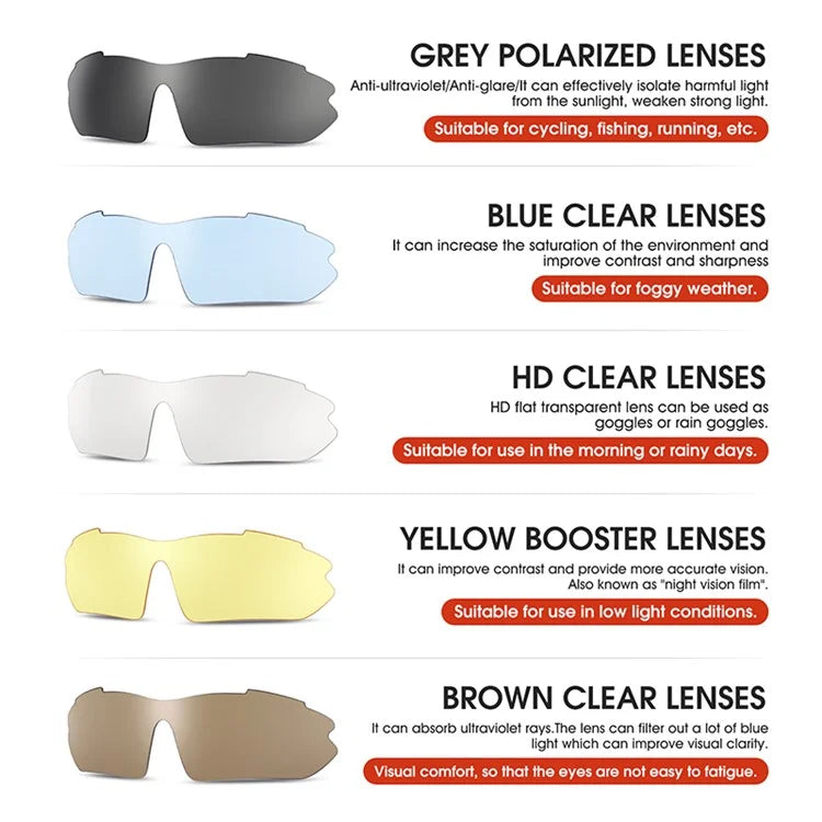 WEST BIKING YP0703142 Polarized Sports Sunglasses Cycling Mountain Bike Sunglasses with 5 Lens+Blue
