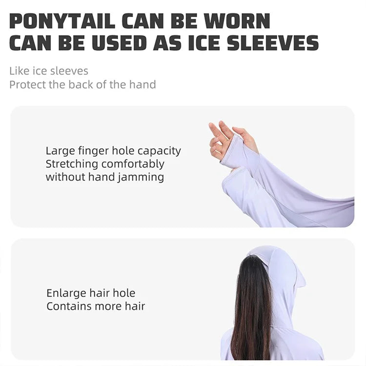 WEST BIKING YP0202331 Women's Ice Silk Hooded Jacket Sun Protection Long Sleeves Clothing