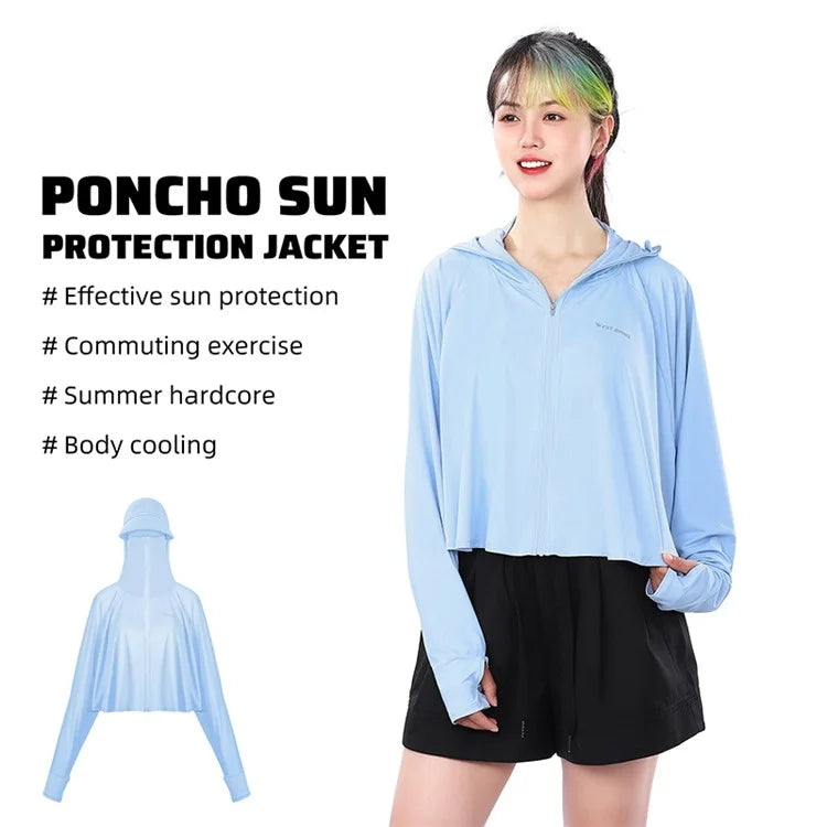 WEST BIKING YP0202331 Women's Ice Silk Hooded Jacket Sun Protection Long Sleeves Clothing