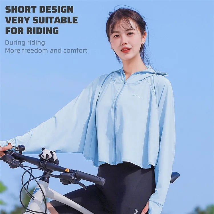 WEST BIKING YP0202331 Women's Ice Silk Hooded Jacket Sun Protection Long Sleeves Clothing