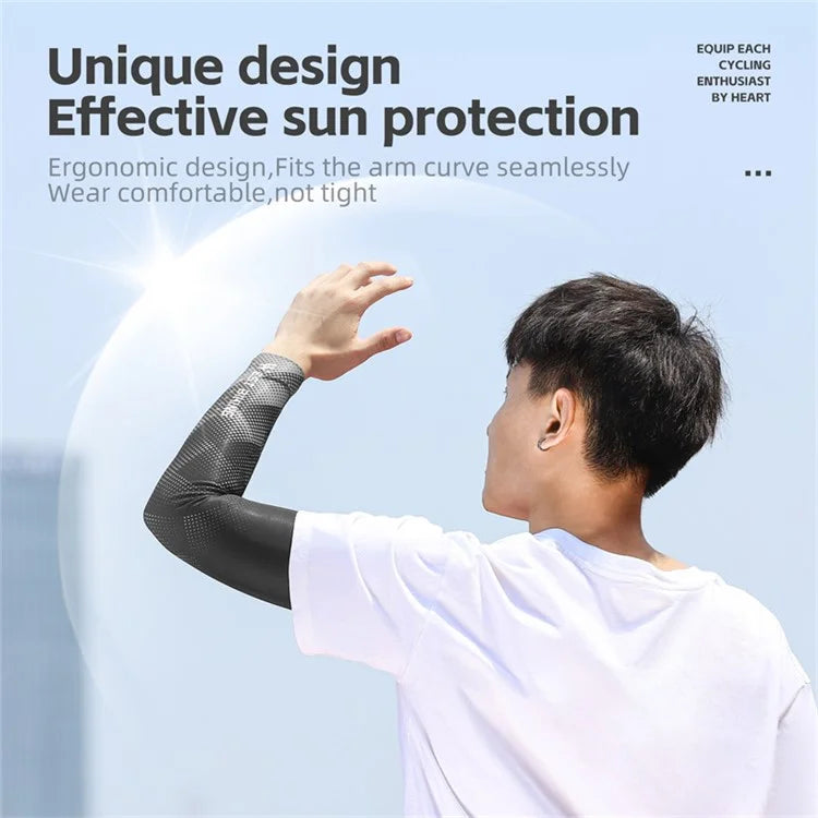 WEST BIKING YP0212124 1 Pair Men Ice Silk Cycling Travel Sleeves Summer Sunscreen UV Protection Sleeves