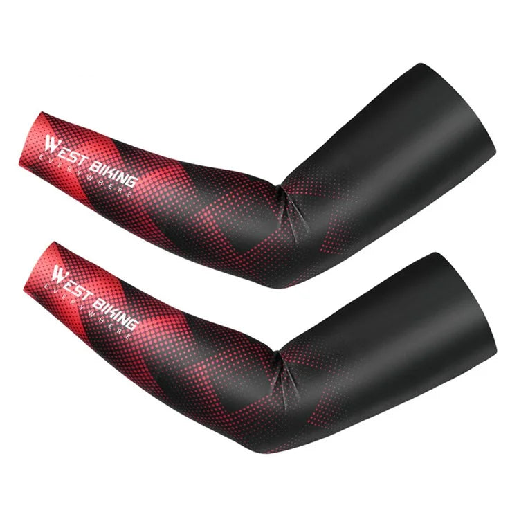 WEST BIKING YP0212124 1 Pair Men Ice Silk Cycling Travel Sleeves Summer Sunscreen UV Protection Sleeves