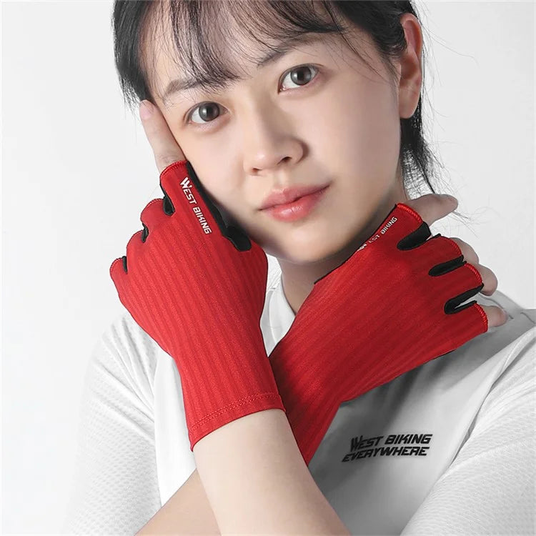 WEST BIKING YP0211247 1 Pair Unisex Cycling Gloves Anti-Skid Breathable Bike Half Finger Gloves