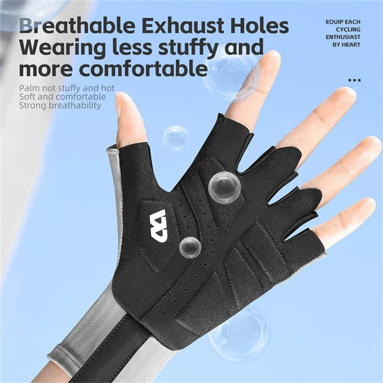 WEST BIKING YP0211247 1 Pair Unisex Cycling Gloves Anti-Skid Breathable Bike Half Finger Gloves