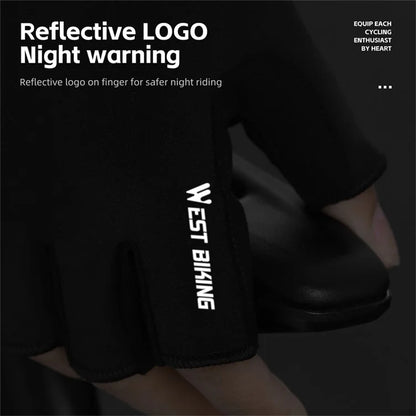 WEST BIKING YP0211247 1 Pair Unisex Cycling Gloves Anti-Skid Breathable Bike Half Finger Gloves