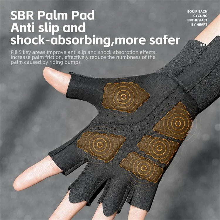 WEST BIKING YP0211247 1 Pair Unisex Cycling Gloves Anti-Skid Breathable Bike Half Finger Gloves