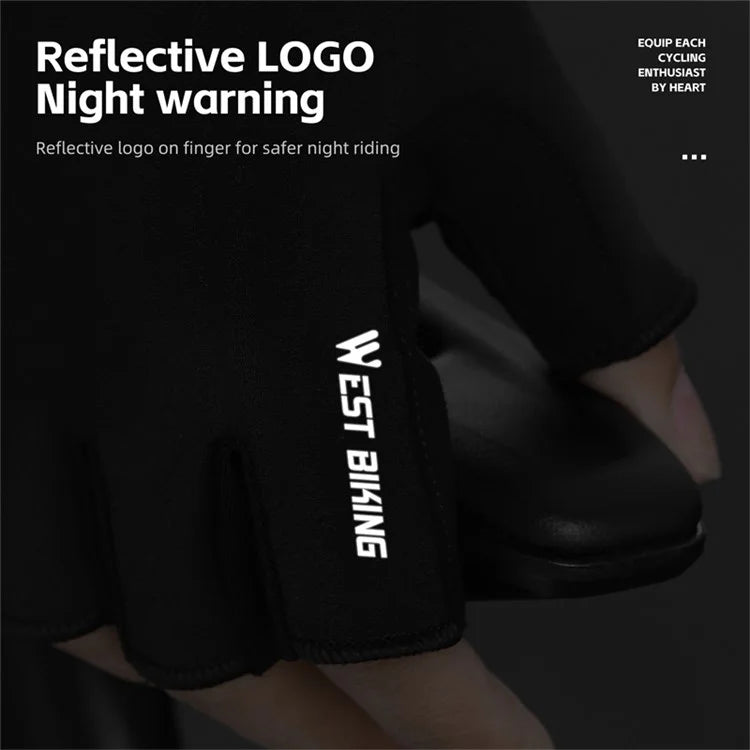 WEST BIKING YP0211247 1 Pair Unisex Cycling Gloves Anti-Skid Breathable Bike Half Finger Gloves