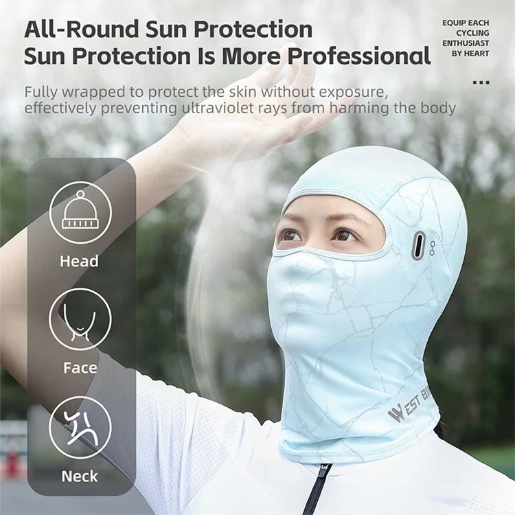 WEST BIKING YP0201417 Summer Sun Protection Photochromic Ice Silk Balaclava Face Mask
