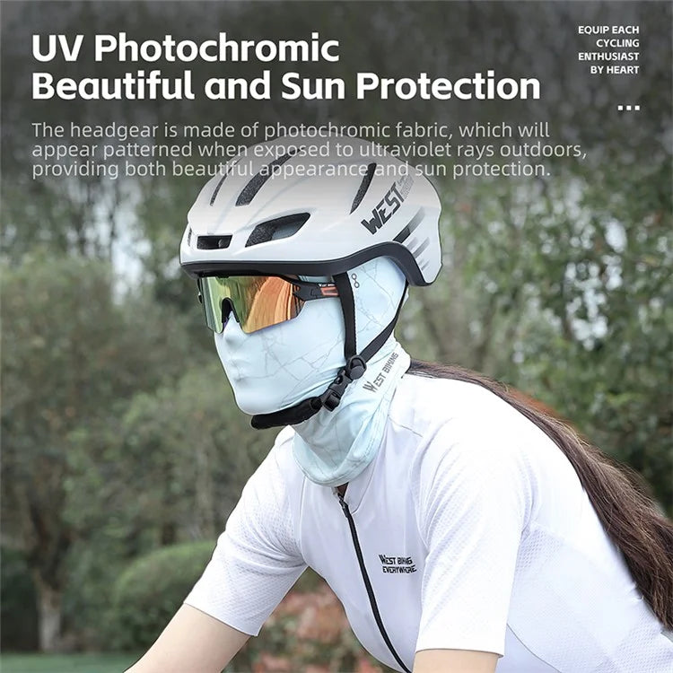 WEST BIKING YP0201417 Summer Sun Protection Photochromic Ice Silk Balaclava Face Mask