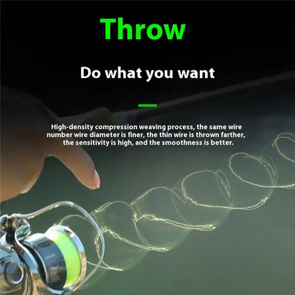 150m Length 8 Strands Braided Fishing Line Green Super Strong PE Smooth Touch Fishing Line