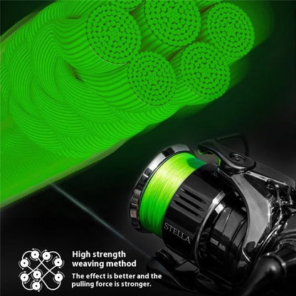 150m Length 8 Strands Braided Fishing Line Green Super Strong PE Smooth Touch Fishing Line