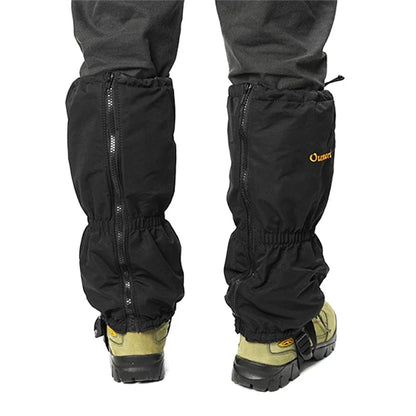 AOTU 1 Pair Anti-slip TPE+Manganese Steel Crampons + 210D Oxford Cloth Leg Gaiters Snow Walking Shoes Accessories