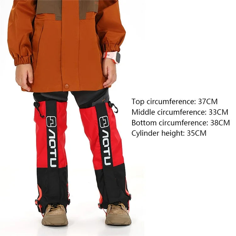 AOTU 1 Pair Waterproof Snow-proof Leg Gaiters Kids Outdoor Climbing Skiing Calf Cover