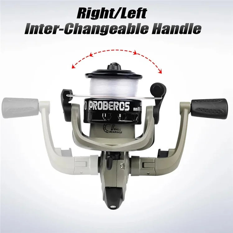 PROBEROS Fishing Reel 1BB 5.2:1 High Speed Spinning Reel with 50m Wire