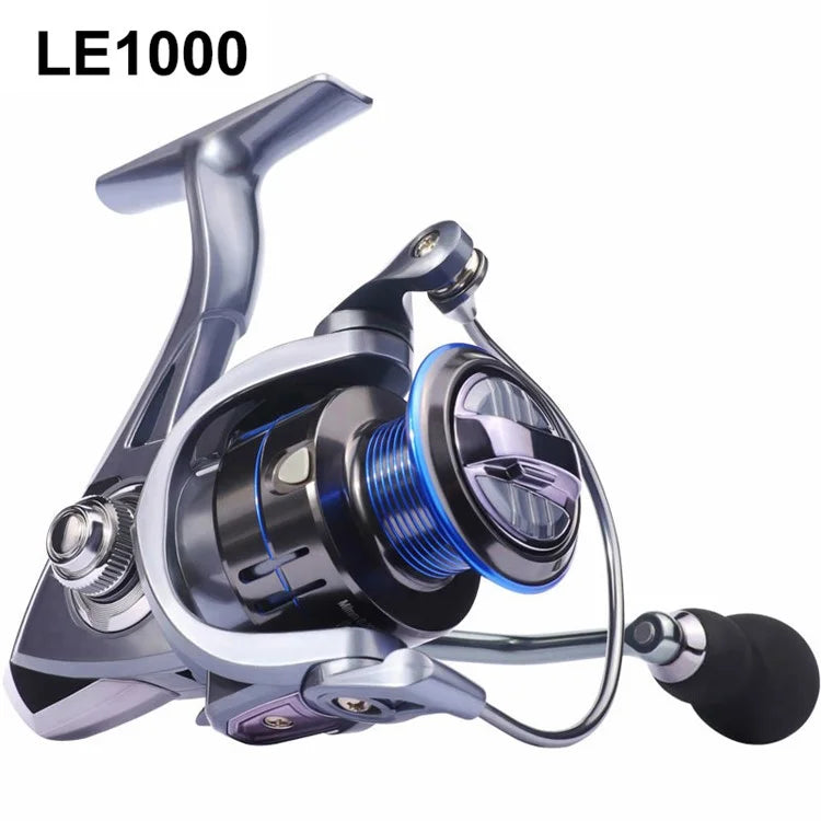 LE1000 Spinning Fishing Reels 12+1BB Metal Spool Reels 15KG Unloading Force Screw-In Handle