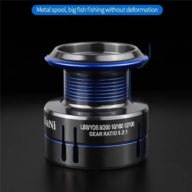 LE1000 Spinning Fishing Reels 12+1BB Metal Spool Reels 15KG Unloading Force Screw-In Handle