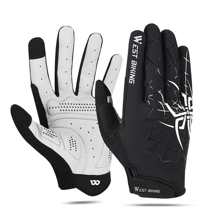 WEST BIKING YP0211241 1 Pair Bicycle Cycling Biking Gloves Spider Web Full Finger Touch Screen Gym Gloves