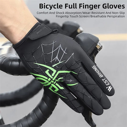 WEST BIKING YP0211241 1 Pair Bicycle Cycling Biking Gloves Spider Web Full Finger Touch Screen Gym Gloves