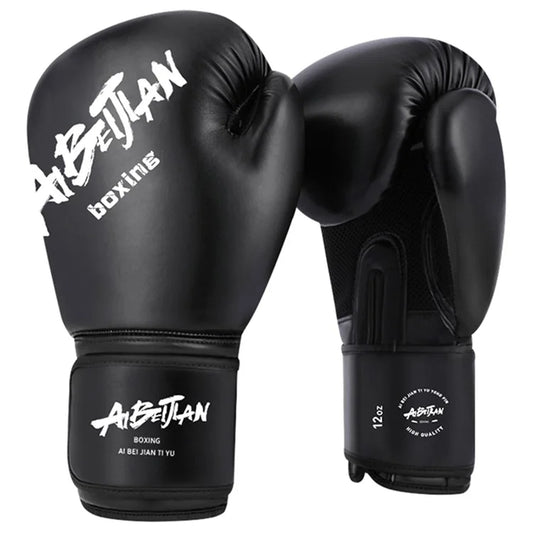 AIBEIJIAN 12oz Adult Breathable Boxing Gloves PU Training Gloves Punching Bag Kickboxing Mitts