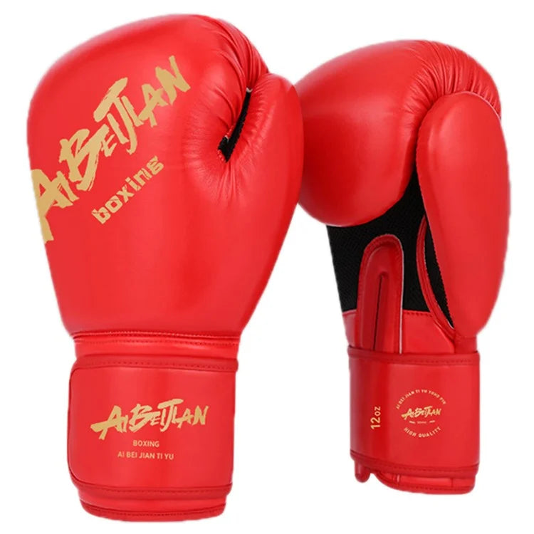 AIBEIJIAN 12oz Adult Breathable Boxing Gloves PU Training Gloves Punching Bag Kickboxing Mitts